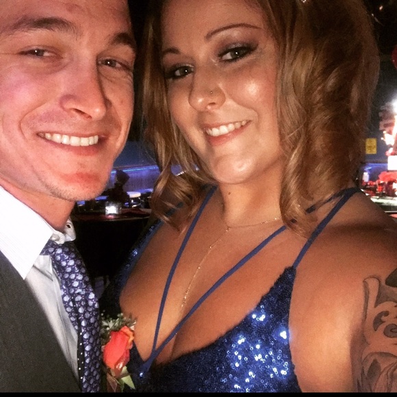 Bright Blue Strappy Gown - Picture 2 of 10